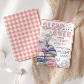 楽しいモダン ピンクのスリーパー バースデー パーティー 招待状