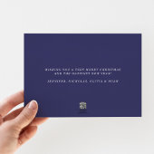 楽しいモダン ミニマル フォト クリスマス ゴールド 箔シーズンカード