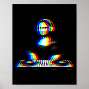 楽しいモナリザ DJ Varwave テクノ レイブ EDM ミュージック P ポスター