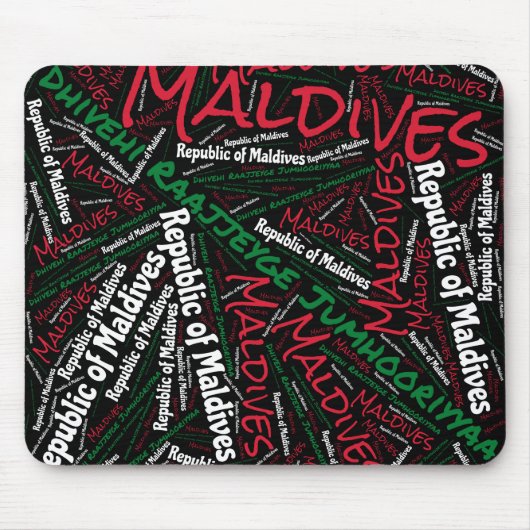 楽しいモルディブ国旗の色愛国心 マウスパッド (正面)