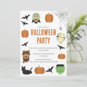 楽しいモンスターの子供たちのハロウィンパーティー 招待状 (スタンド正面)