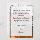 楽しいモンスタートラックの誕生日感謝カード サンキューカード (裏面)