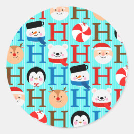 楽しいユニークなクリスマスの手書き文字 ラウンドシール