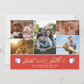 楽しいユーモアのトイレットペーパー レトロ レッド シーズンカード (正面)