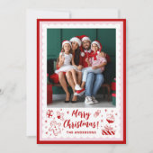 楽しいユーモラスなクリスマス ホリデー 写真 シーズンカード (正面)