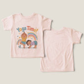 楽しいヨガのポーズ アクティブな遊び 子供Tシャツ (デザイン正面&裏面)