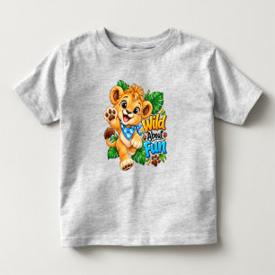 楽しいライオンが大好き (男の子) トドラーTシャツ