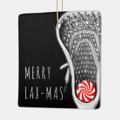 楽しいラクロスクリスマス セラミックオーナメント (左)