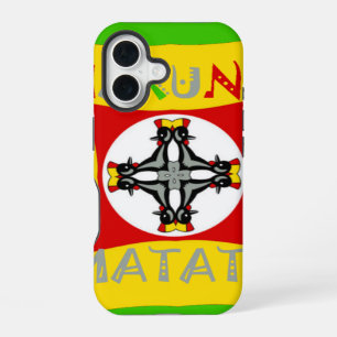楽しいラスタカラーレッドゴールドグリーン iPhone 16ケース