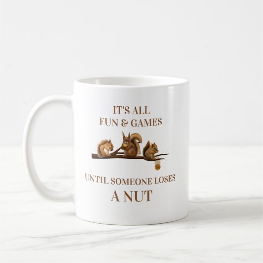 楽しいリス すべて楽しい+ゲーム まで コーヒーマグカップ (左)