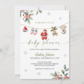 楽しいリトルベイビーシャワークロスライン ベイビーボーイ 招待状 (正面)