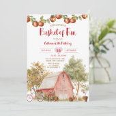 楽しいリンゴの木の誕生日パーティー 招待状 (スタンド正面)