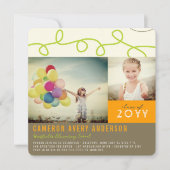 楽しいループ落書き 現代2 フォト 卒業パーティー 招待状 (正面)