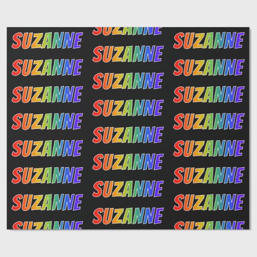 楽しいレインボーな名前 "SUZANNE" ラッピングペーパー (フラット)