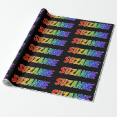 楽しいレインボーな名前 "SUZANNE" ラッピングペーパー (アンロールド)