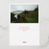 楽しいレタリングの冬の結婚式の写真 箔シーズンカード (裏面)