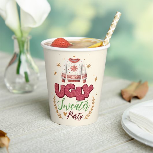 楽しいレトロなダサいクリスマスパーティー 紙コップ (インサイチュ)