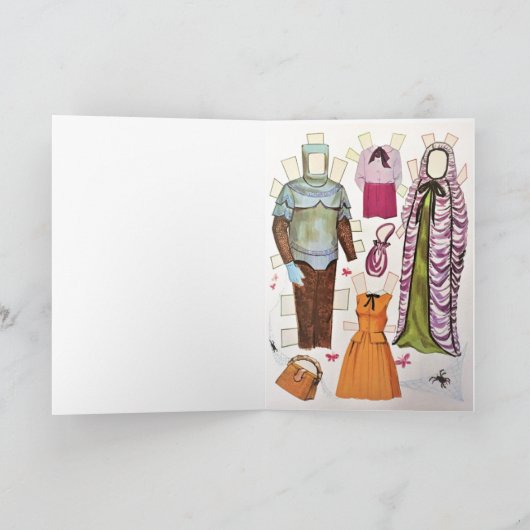 楽しいレトロなハロウィン🦇 再生紙人形カード カード (内部)