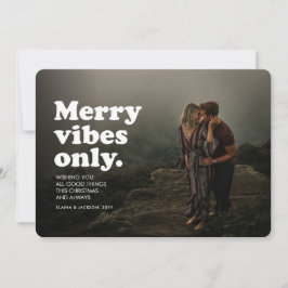楽しいレトロなホリデーフォトカード「Merry vibes only」 シーズンカード
