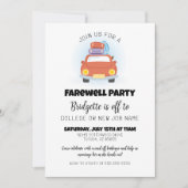 楽しいレトロな卒業・送別会のメッセージ 招待状 (正面)