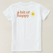 楽しいレトロカラーパターン 感謝と幸せ Tシャツ (デザイン裏面)