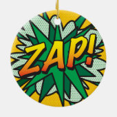 楽しいレトロコミックブックのスピーチバブルメッセージ セラミックオーナメント (裏面)