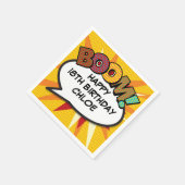 楽しいレトロコミックブックのスピーチバブル スタンダードカクテルナプキン (角)