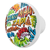 楽しいレトロコミックブックポップアートサウンド セラミックノブ (右)