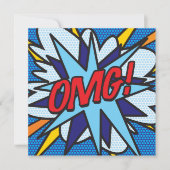 楽しいレトロコミックブック驚き 招待状 (正面)