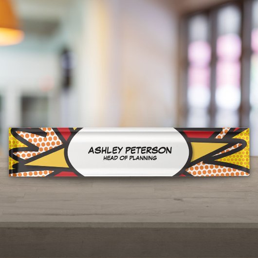 楽しいレトロコミックブック デスクネームプレート