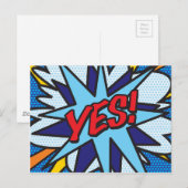 楽しいレトロコミックポップアートでイエスを表現 ポストカード (正面/裏面)