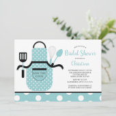 楽しいレトロターコイズキッチン ブライダルシャワー 招待状 (スタンド正面)