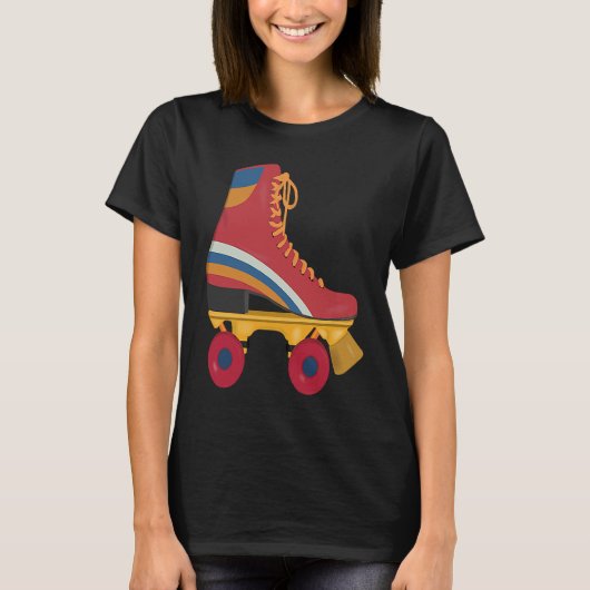 楽しいレトロローラースケート 70年代 80年代 デルビースケートパーティー Tシャツ (正面)