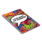 楽しいレトロ メッセージ スピーチバブル コミックブック ノートブック (右側)