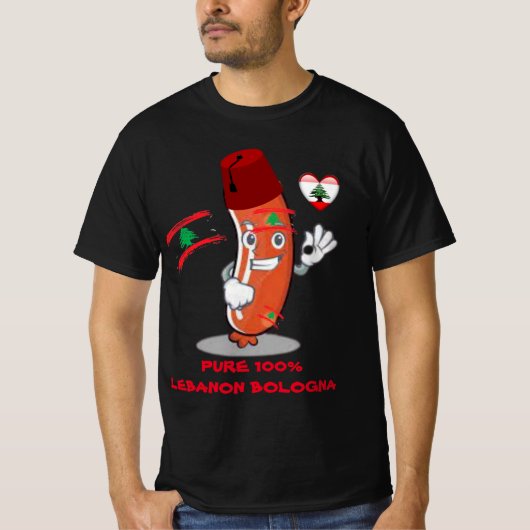 楽しいレバノン ユーモア レバノン ボローニャ  Tシャツ (正面)