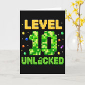 楽しいレベル10アンロック 10歳の誕生日 ギャーマー ピクセル カード (黄色い花)