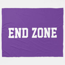 楽しいロイヤルパープルの背景に白いアスリート風END ZONEのテキスト フリースブランケット