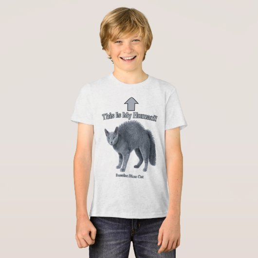 楽しいロシアンブルー - これが私の飼い主 トライブレンドTシャツ (正面全面)