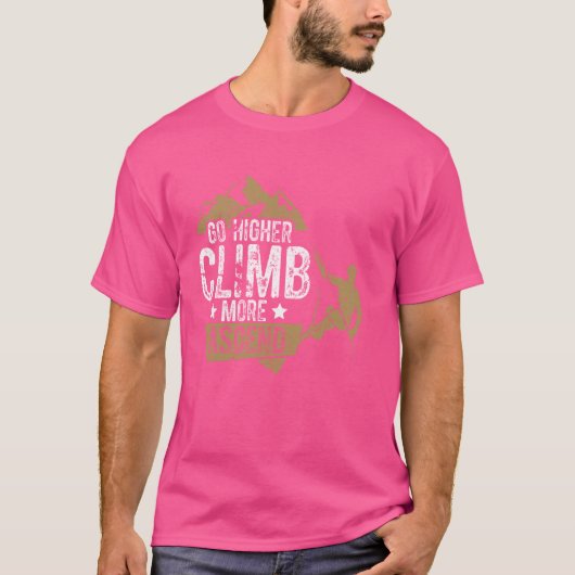 楽しいロッククライマー 登山 もっと高く Climber Tシャツ (正面)