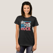 楽しいロック・マウント・ラッシュモア愛国アメリカ Tシャツ (正面フル)