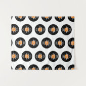 楽しいロック＆ロールをテーマにした誕生日パーティーの背景 タペストリー (正面(横))