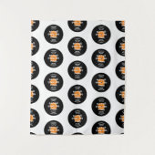 楽しいロック＆ロールをテーマにした誕生日パーティーの背景 タペストリー (正面)