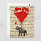 楽しいロマンチックな感謝 ポストカード (正面/裏面)