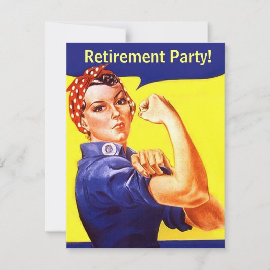 楽しいロージー・ザ・リベター引退パーティーの招待状 招待状 (正面)