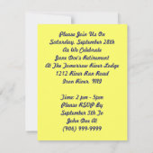 楽しいロージー・ザ・リベター引退パーティーの招待状 招待状 (裏面)