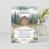 楽しいワイルドなマザー・トゥ・ビー ウッド ウッドランド ベイビー シャワー 招待状 (スタンド正面)