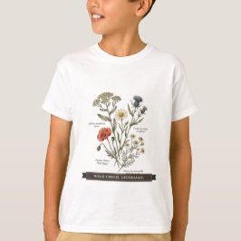 楽しいワイルドフラワー キッズTシャツ「Wild Child Literally」 Tシャツ