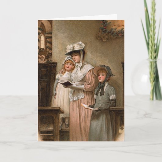 楽しいヴィンテージクリスマスの挨拶 シーズンカード (正面)