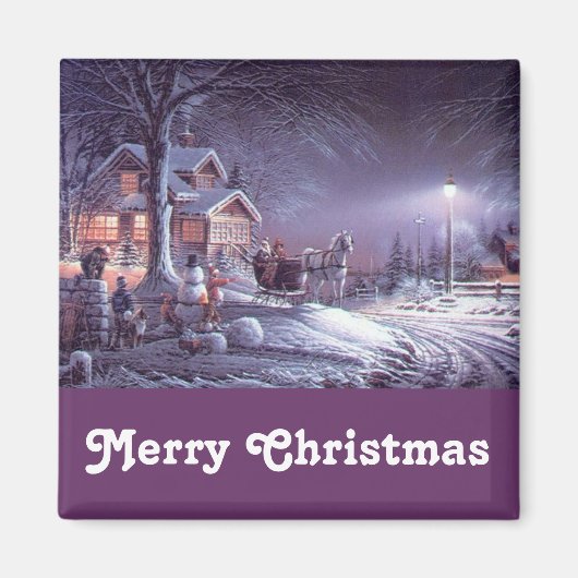 楽しいヴィンテージメリークリスマスマグネット。 マグネット (正面)