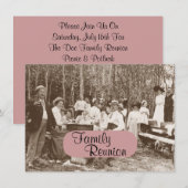 楽しいヴィンテージ家族ピクニックパーティー再会招待状 招待状 (正面/裏面)
